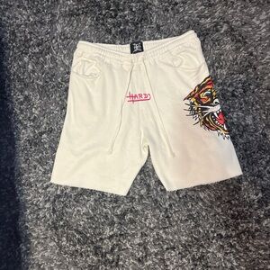 Men's White Graphic Shorts